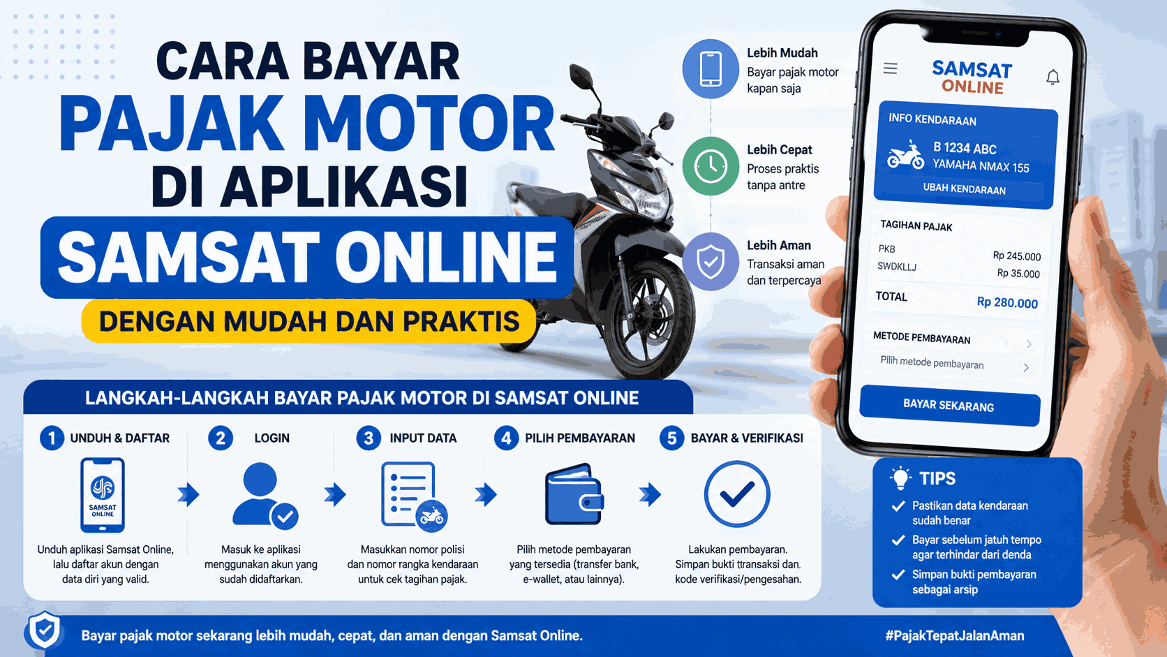 Cara Bayar Pajak Motor di Aplikasi Samsat Online dengan Mudah dan Praktis