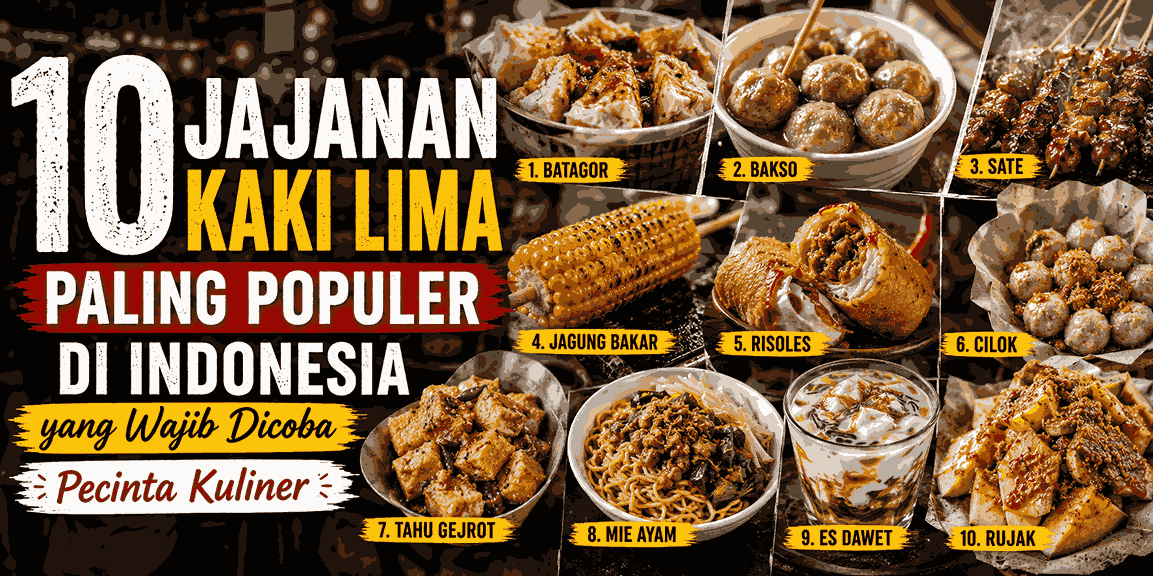 10 Jajanan Kaki Lima Paling Populer di Indonesia yang Wajib Dicoba Pecinta Kuliner