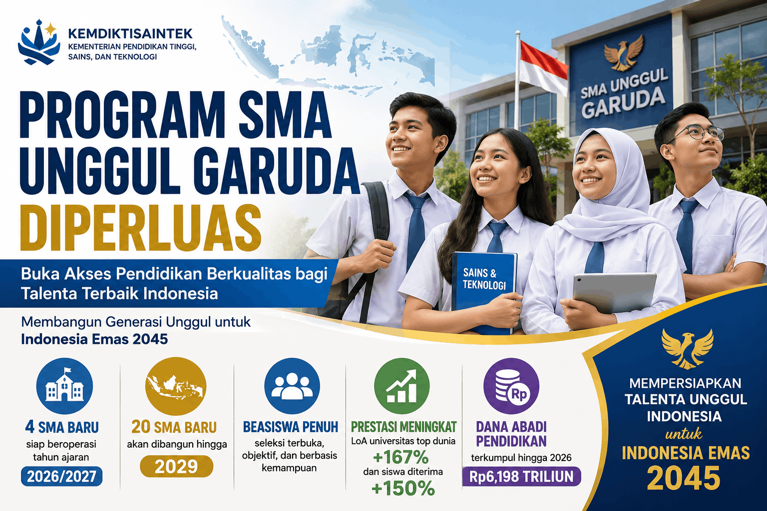 Program SMA Unggul Garuda Diperluas, Pemerintah Buka Akses Pendidikan Berkualitas bagi Talenta Terbaik Indonesia