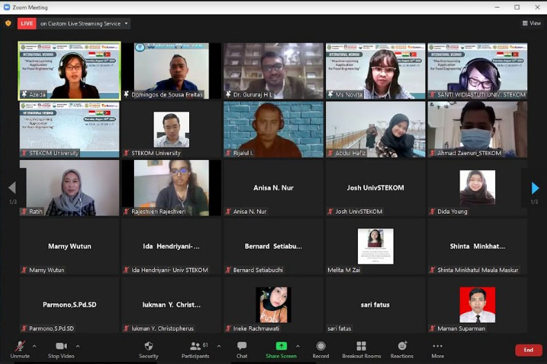 Webinar Internasional Dengan Tema Machine Learning Application For Food Engineering