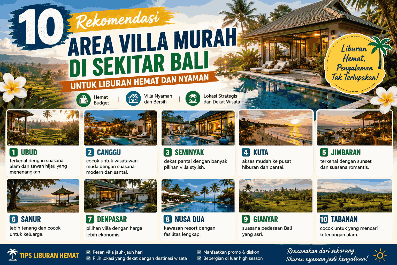 10 Rekomendasi Area Villa Murah di Sekitar Bali untuk Liburan Hemat dan Nyaman