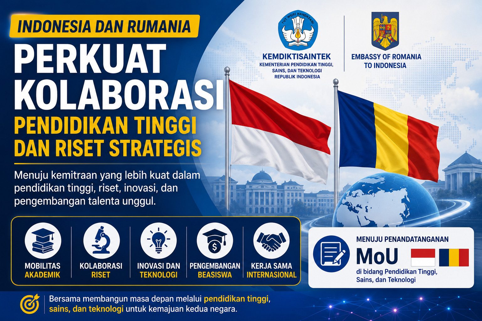 Indonesia dan Rumania Perkuat Kolaborasi Pendidikan Tinggi dan Riset Strategis