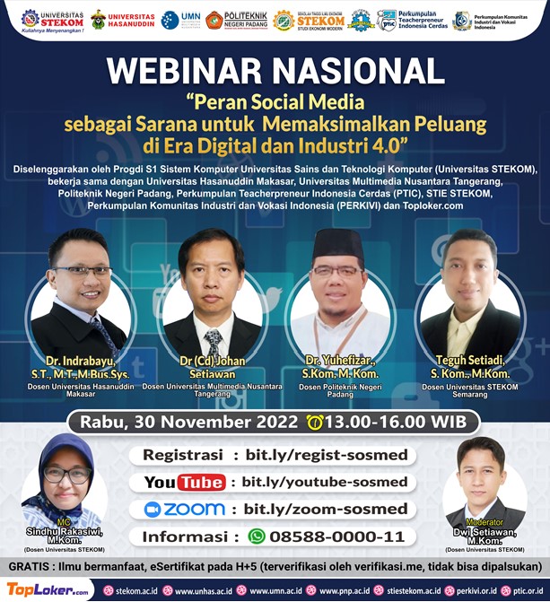 WEBINAR NASIONAL Peran Social Media sebagai untuk Memaksimalkan Peluang di Era Digital dan Industri 4.0