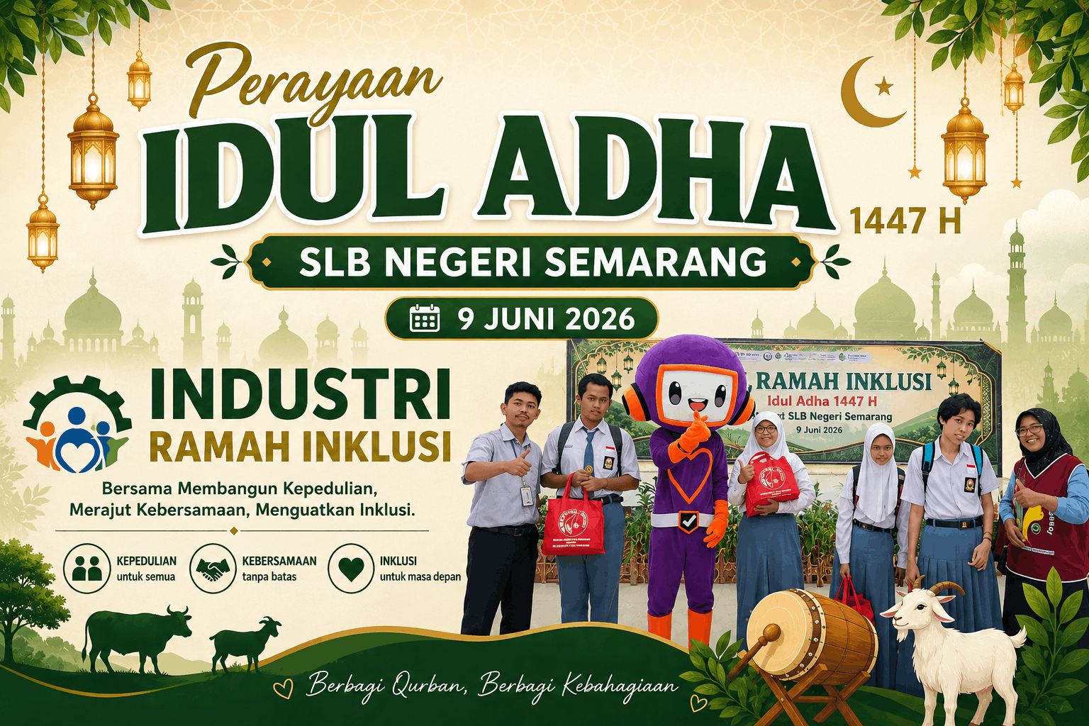 Idul Adha yang Tak Terlupakan : Universitas STEKOM, Toploker.com & PT Ungaran Sari Garment Buktikan Inklusi Bukan Sekadar Janji