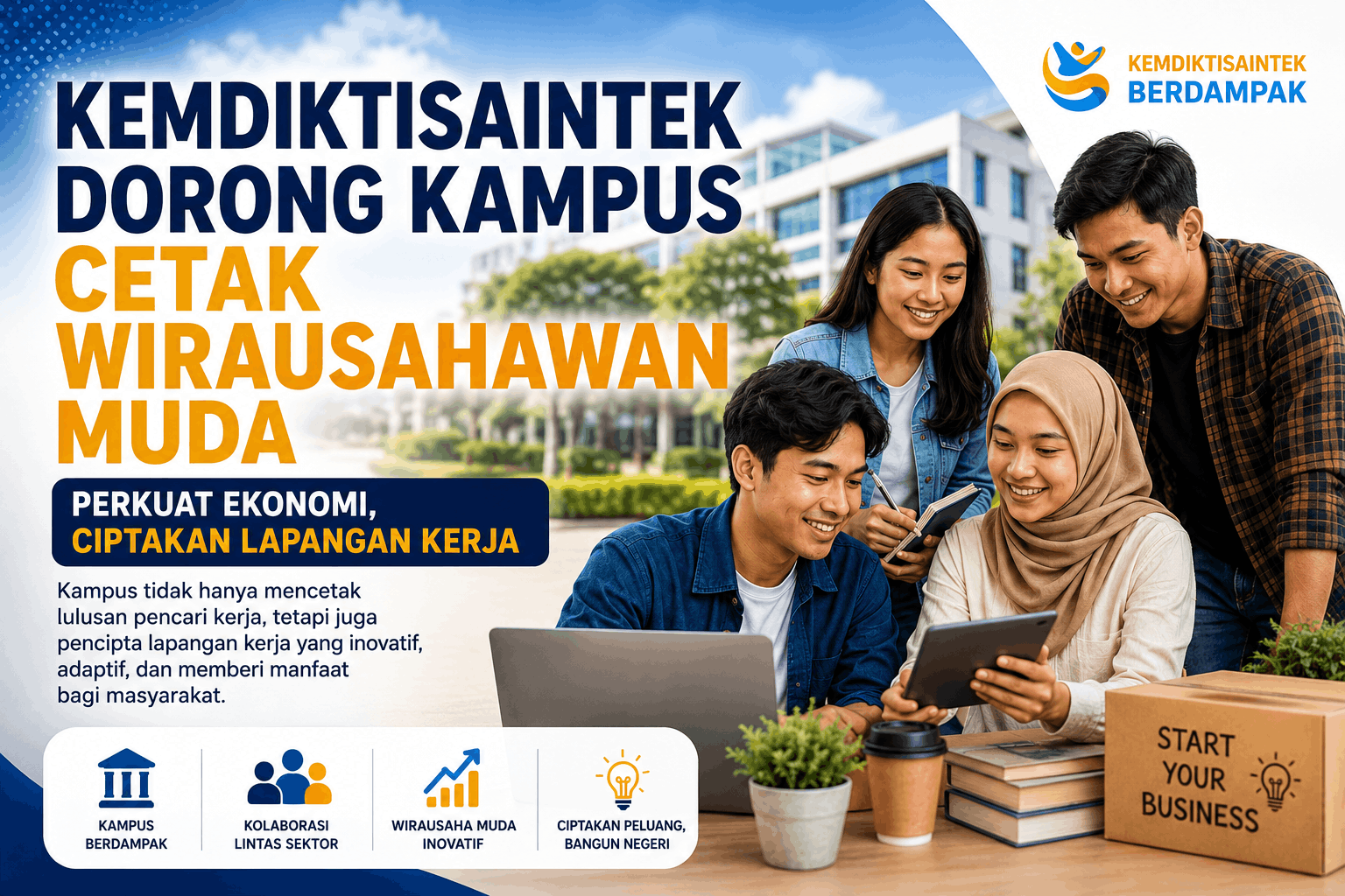 Kemdiktisaintek Dorong Kampus Cetak Wirausahawan Muda untuk Perkuat Ekonomi Nasional