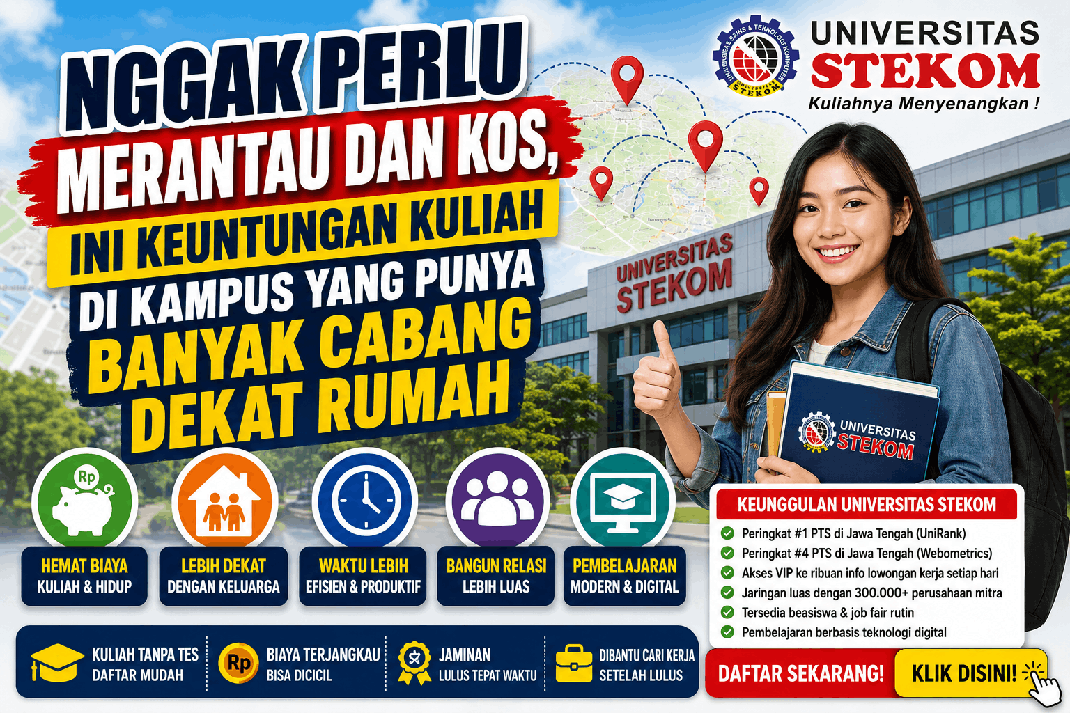 Nggak Perlu Merantau dan Kos, Ini Keuntungan Kuliah di Kampus yang Punya Banyak Cabang Dekat Rumah