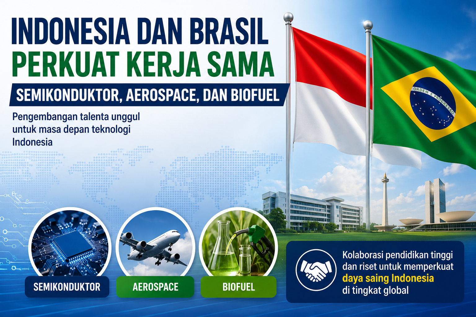 Indonesia dan Brasil Perkuat Kerja Sama Semikonduktor, Aerospace, dan Biofuel untuk Pengembangan Talenta
