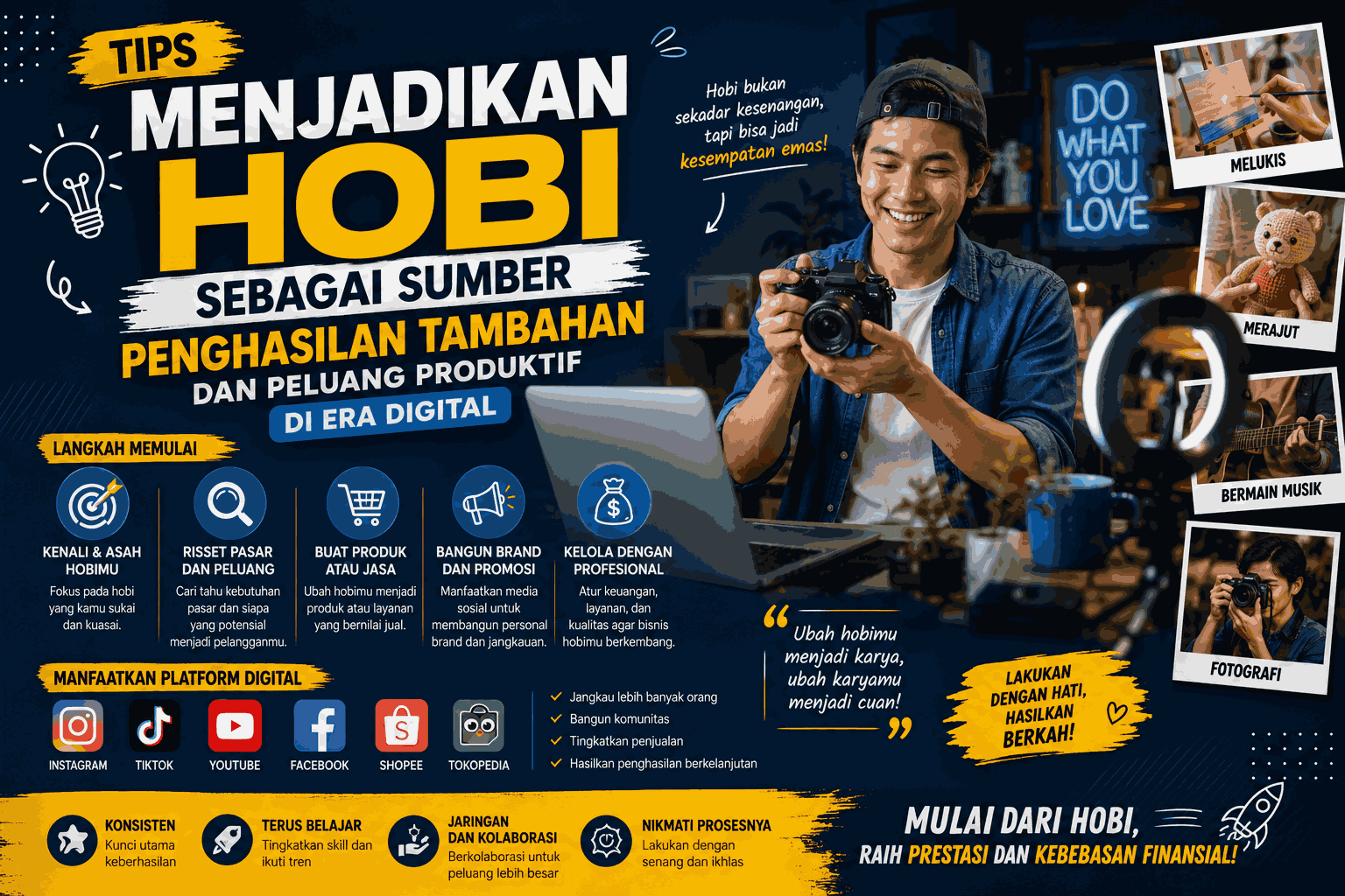 Tips Menjadikan Hobi Sebagai Sumber Penghasilan Tambahan dan Peluang Produktif di Era Digital