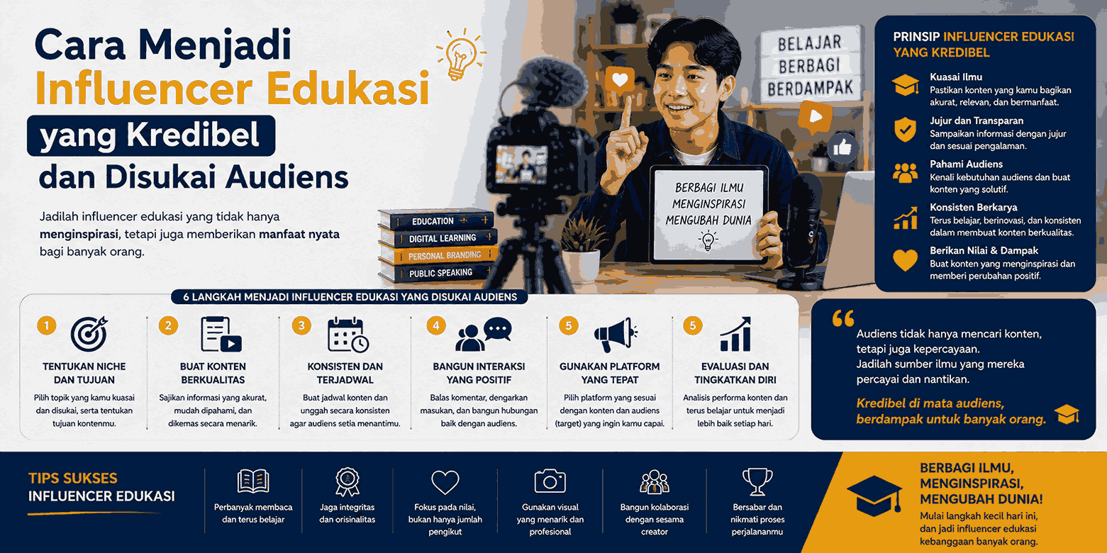 Cara Menjadi Influencer Edukasi yang Kredibel dan Disukai Audiens