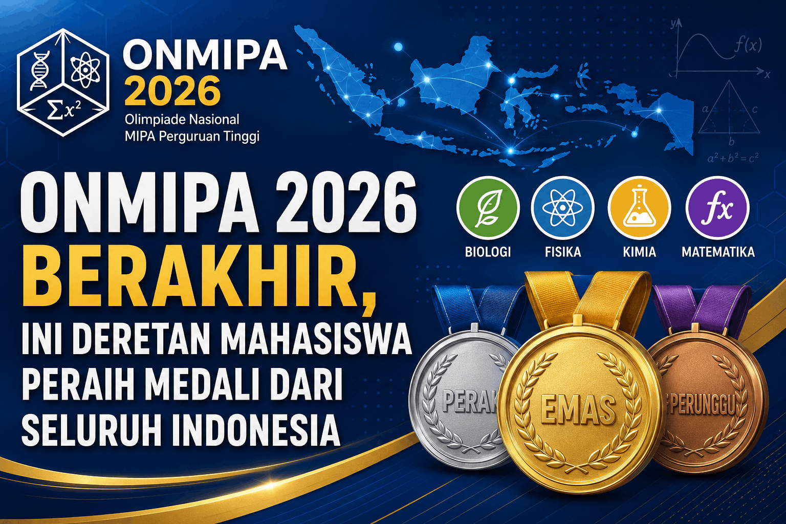 ONMIPA 2026 Berakhir, Ini Deretan Mahasiswa Peraih Medali dari Seluruh Indonesia