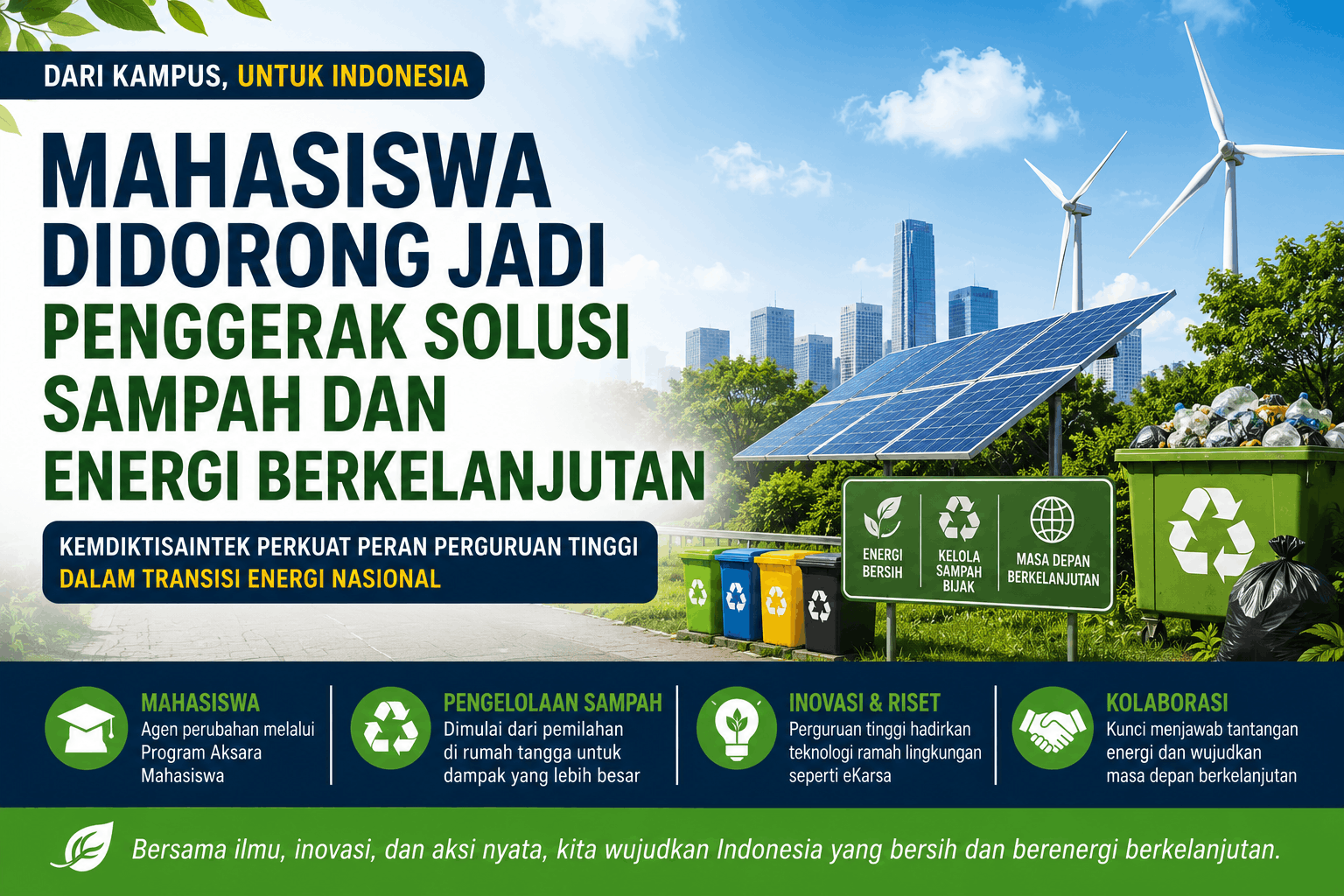 Mahasiswa Didorong Jadi Penggerak Solusi Sampah dan Energi Berkelanjutan di Indonesia