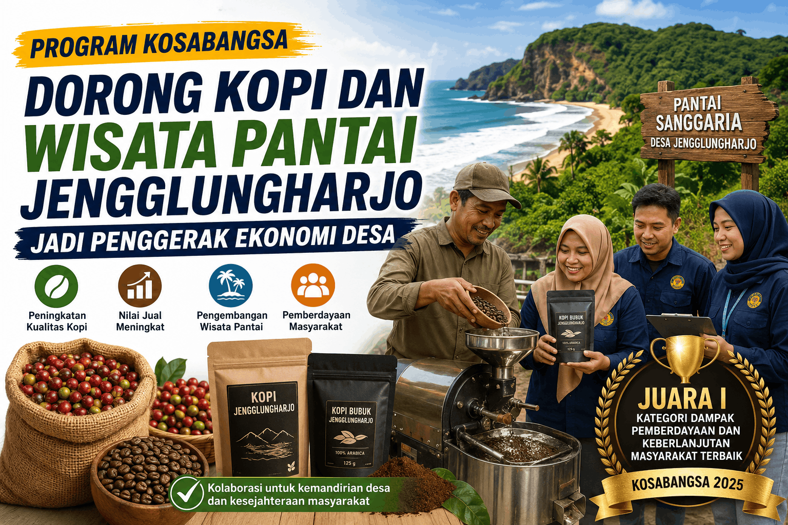 Program Kosabangsa Dorong Kopi dan Wisata Pantai Jengglungharjo Jadi Penggerak Ekonomi Desa