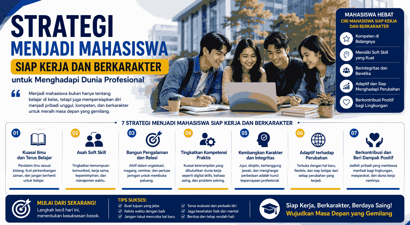 Strategi Menjadi Mahasiswa Siap Kerja dan Berkarakter untuk Menghadapi Dunia Profesional