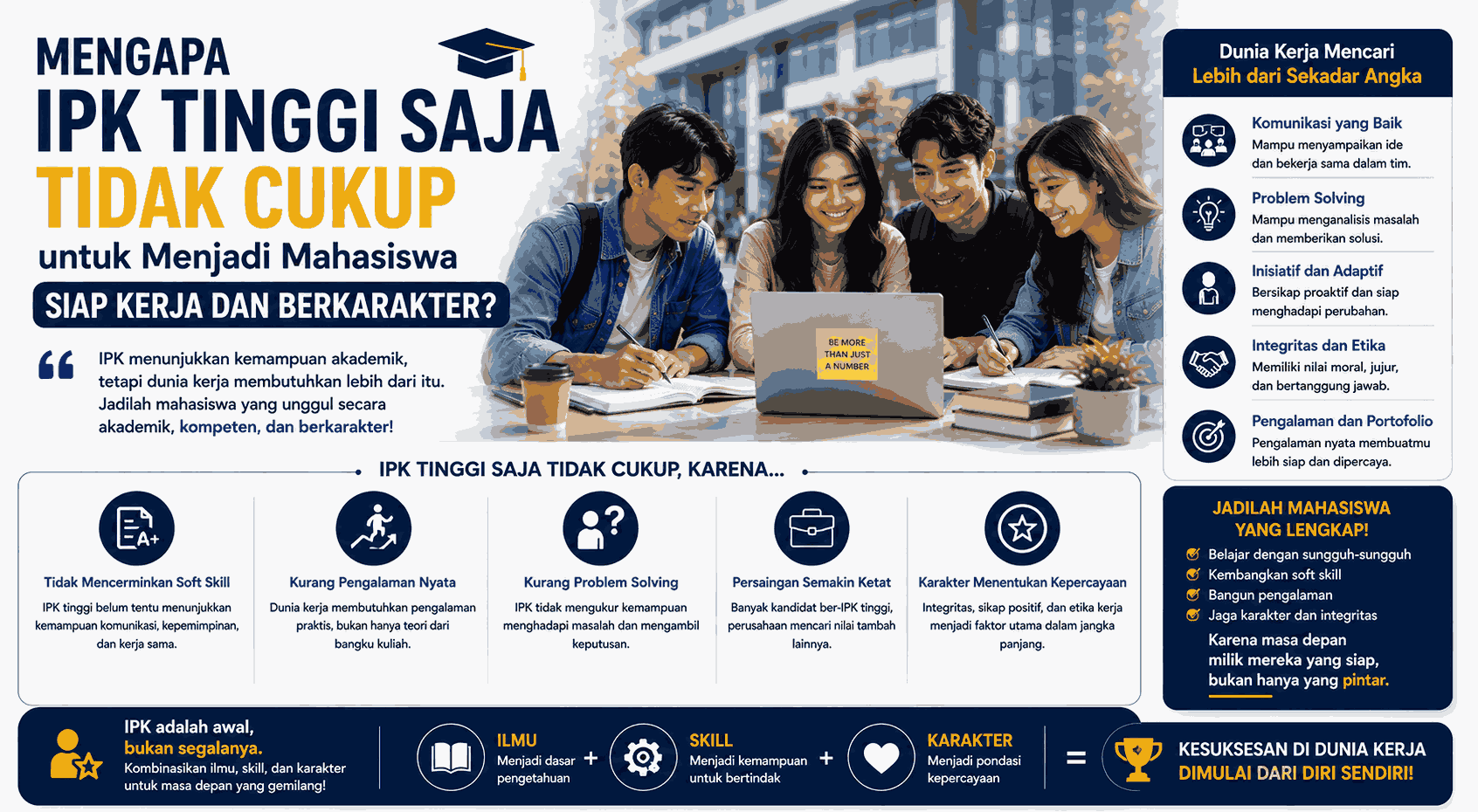 Mengapa IPK Tinggi Saja Tidak Cukup untuk Menjadi Mahasiswa Siap Kerja dan Berkarakter?