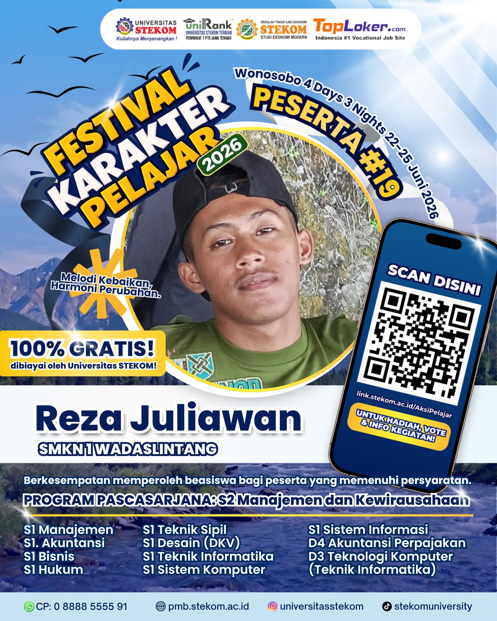 Reza Juliawan Lolos Festival Karakter Pelajar 2026, Tunjukkan Kepemimpinan dan Kemampuan Komunikasi yang Menginspirasi