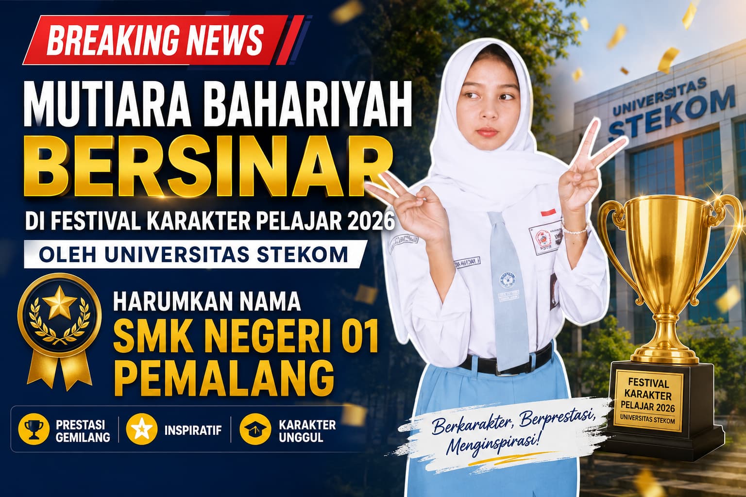 Mutiara Bahariyah Bersinar di Festival Karakter Pelajar 2026 oleh Universitas STEKOM, Harumkan Nama SMK Negeri 01 Pemalang