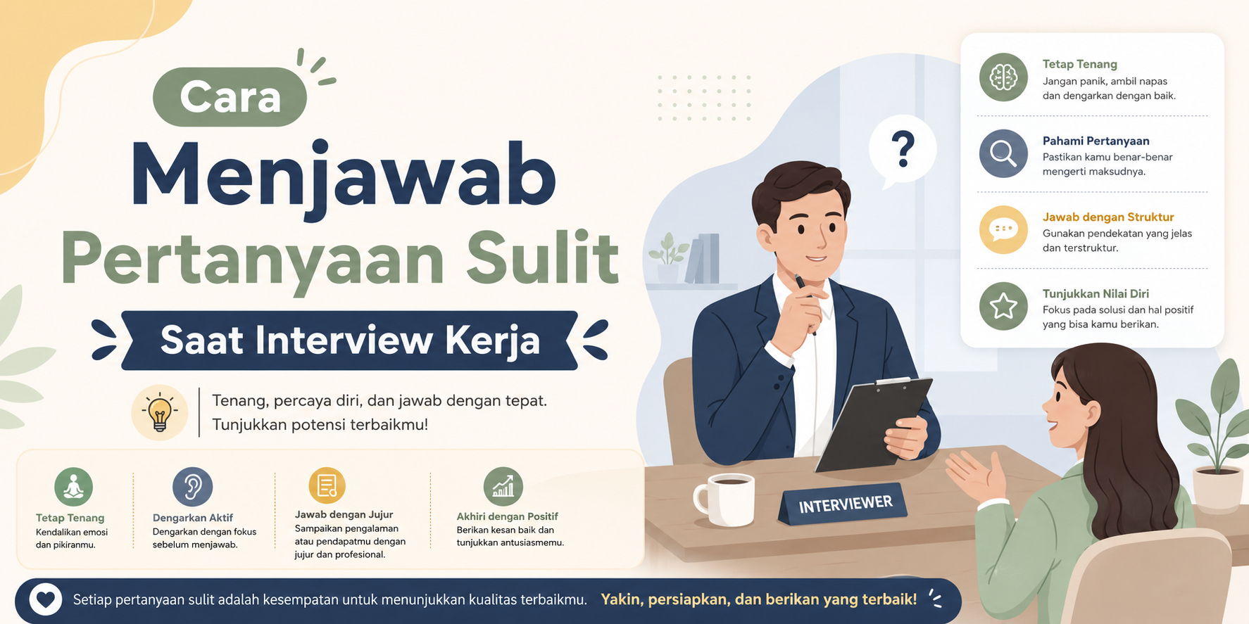 Cara Menjawab Pertanyaan Sulit Saat Interview Kerja