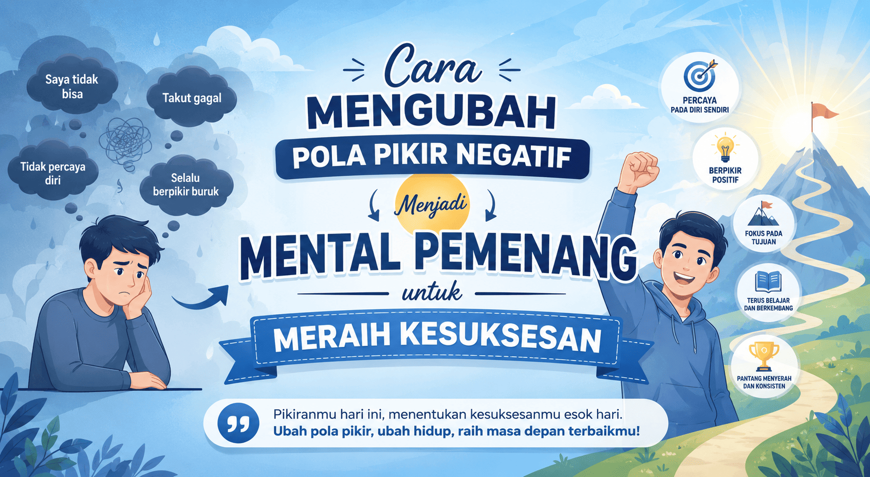 Cara Mengubah Pola Pikir Negatif Menjadi Mental Pemenang untuk Meraih Kesuksesan