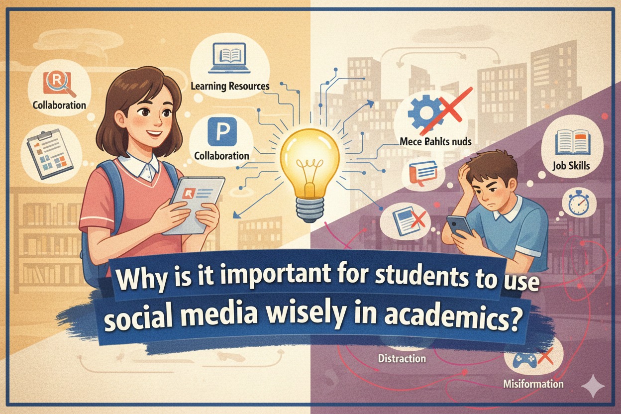 Why is it important for students to use social media wisely in academics?