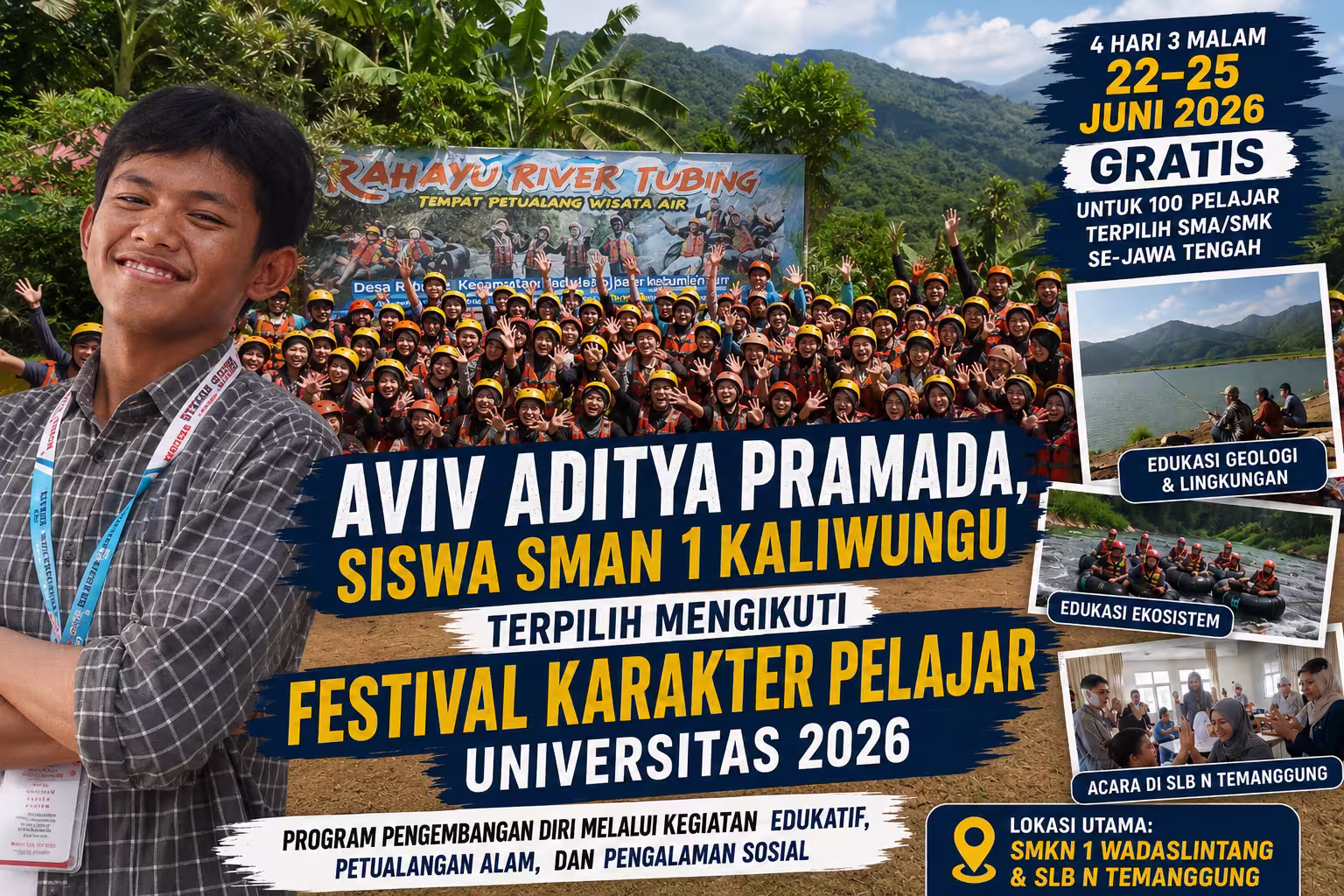 Aviv Aditya Pramanda dari SMAN 1 Kaliwungu Terpilih Mengikuti Festival Karakter Pelajar Universitas STEKOM 2026