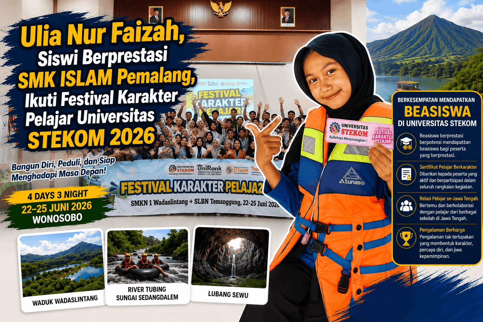 Ulia Nur Faizah, Siswi Berprestasi SMK ISLAM Pemalang, Ikuti Festival Karakter Pelajar Universitas STEKOM 2026