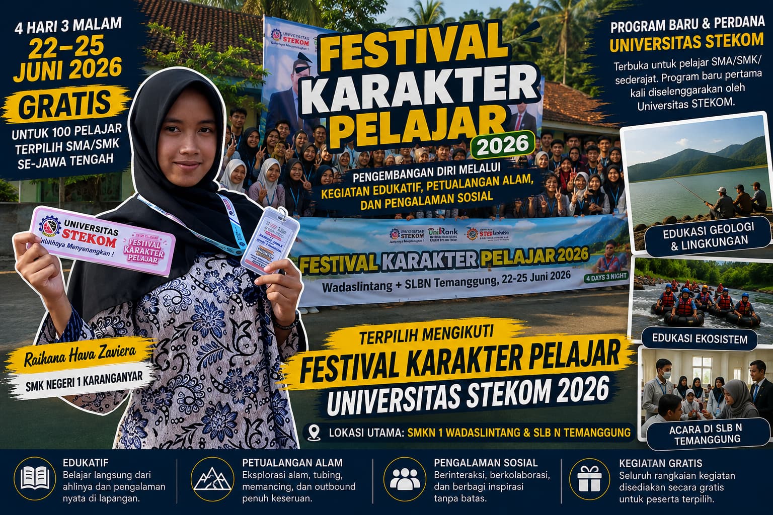 Raihana Hava Zaviera, Siswi SMK Negeri 1 Karanganyar, Terpilih Mengikuti Festival Karakter Pelajar Universitas STEKOM 2026
