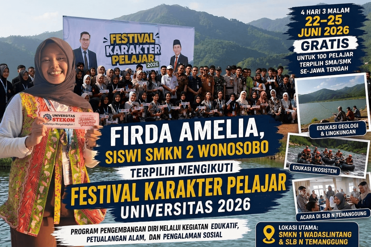 Firda Amelia dari SMKN 2 Wonosobo Terpilih Mengikuti Festival Karakter Pelajar Universitas STEKOM 2026