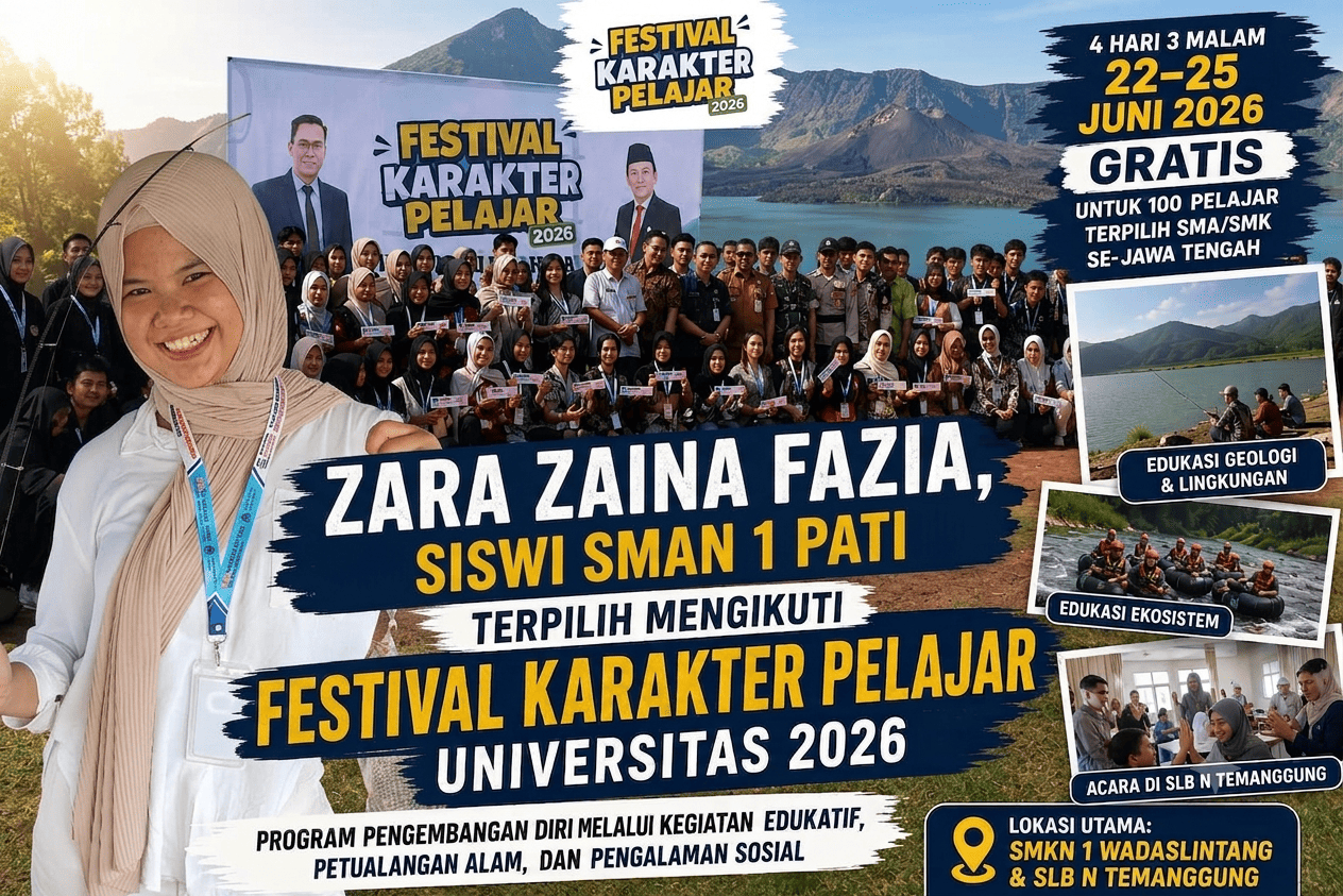 Zara Zaina Fazia dari SMAN 1 Pati Terpilih Mengikuti Festival Karakter Pelajar Universitas STEKOM 2026