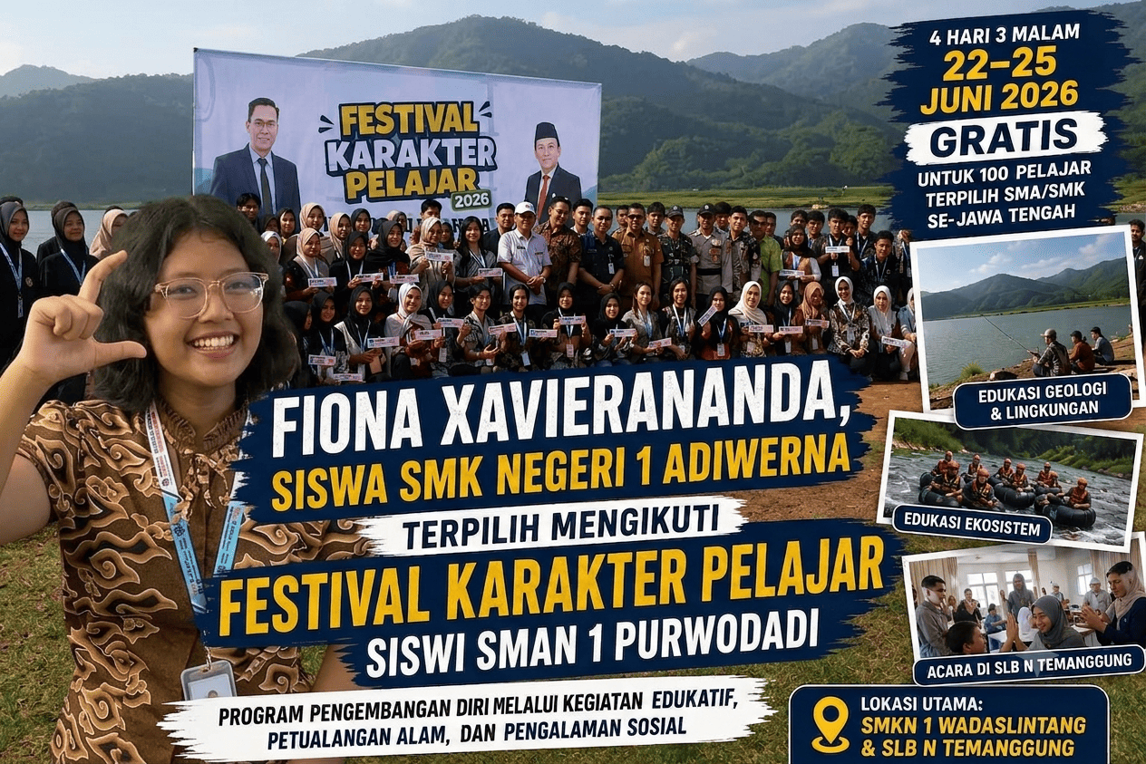 Fiona Xavierananda Fathorrahman dari SMAN 1 Purwodadi Terpilih Mengikuti Festival Karakter Pelajar Universitas STEKOM 2026