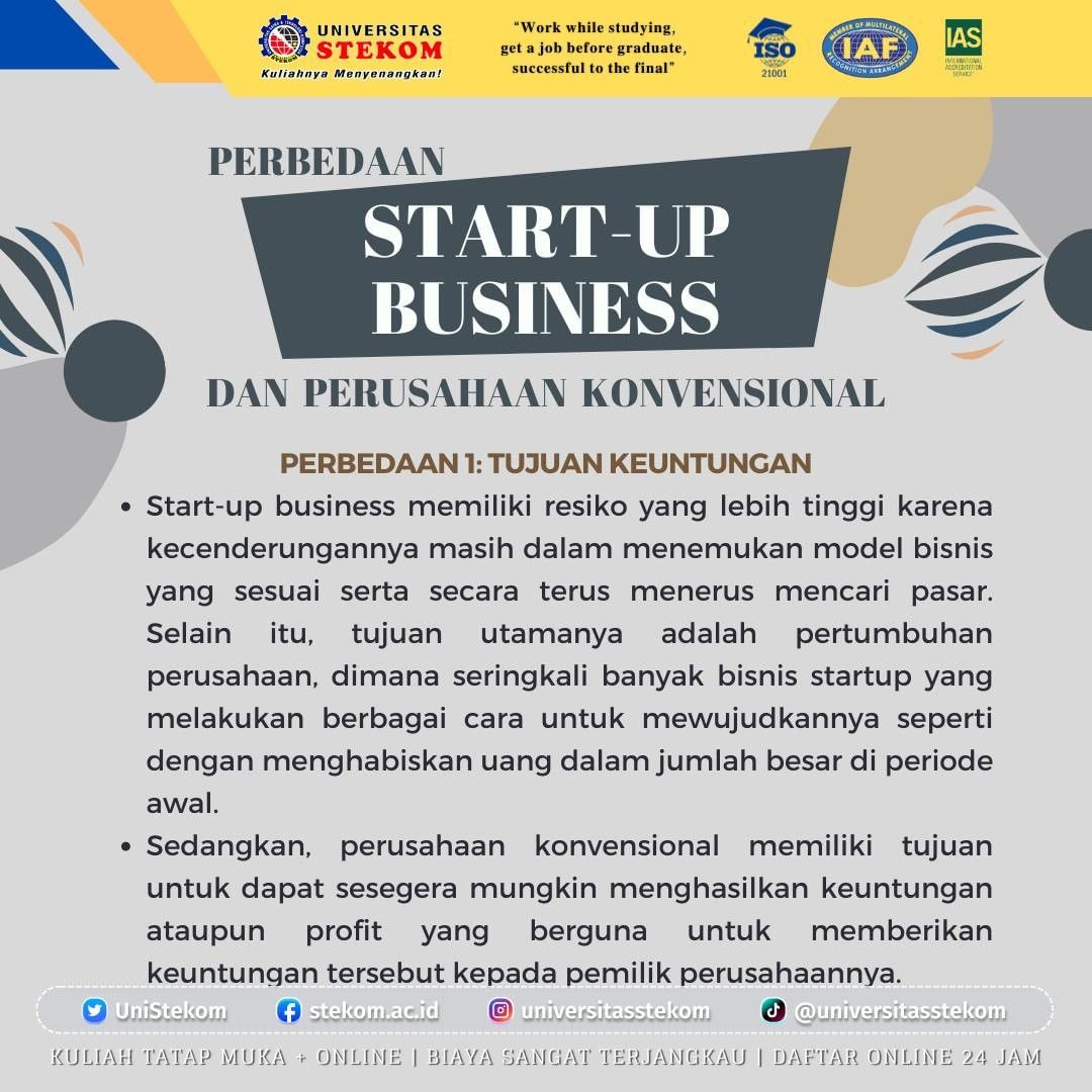 Perbedaan Star-UP Business dan Perusahaan Konvensional 