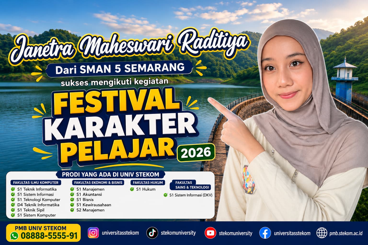 Janetra Maheswari Raditiya dari SMAN 5 Semarang Terpilih Mengikuti Festival Karakter Pelajar Universitas STEKOM 2026