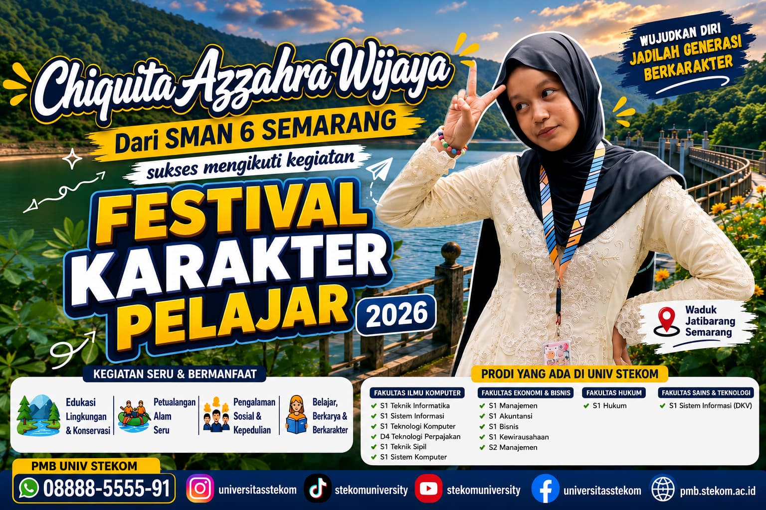 Chiquita Azzahra Wijaya dari SMAN 6 Semarang Terpilih Mengikuti Festival Karakter Pelajar Universitas STEKOM 2026