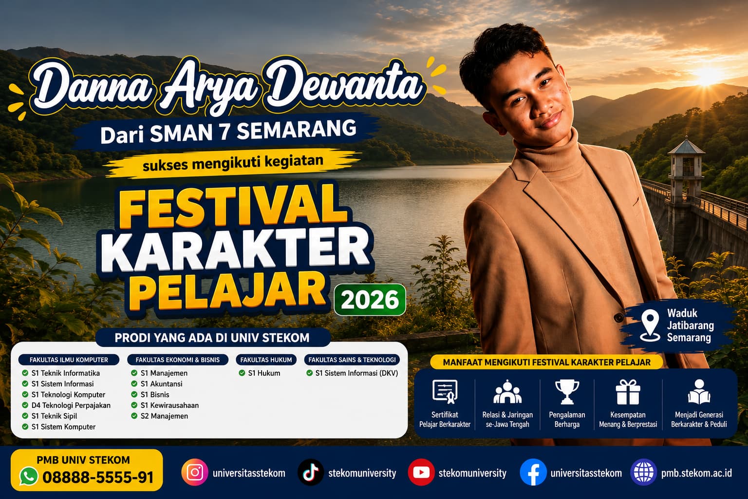 Danna Arya Dewanta dari SMAN 7 Semarang Terpilih Mengikuti Festival Karakter Pelajar Universitas STEKOM 2026