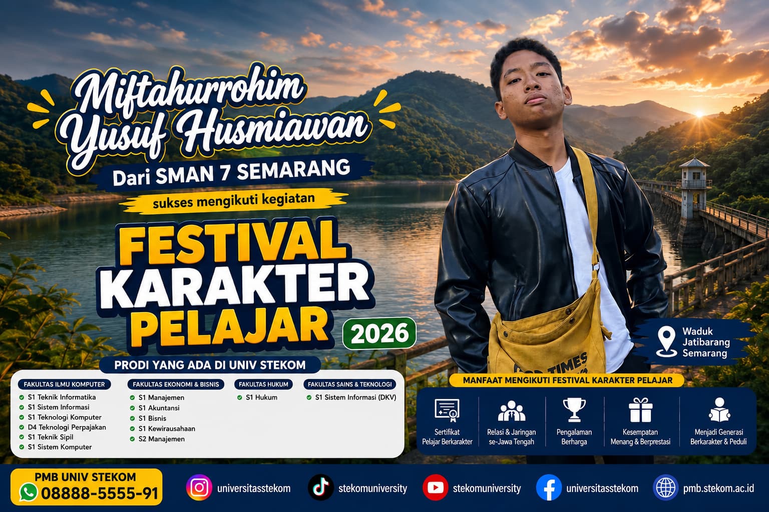 Miftahurrohim Yusuf Husmiawan dari SMAN 7 Semarang Terpilih Mengikuti Festival Karakter Pelajar Universitas STEKOM 2026