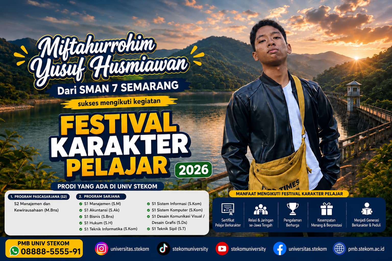 Miftahurrohim Yusuf Husmiawan dari SMAN 7 Semarang Terpilih Mengikuti Festival Karakter Pelajar Universitas STEKOM 2026