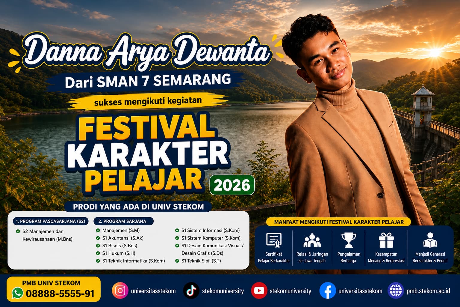 Danna Arya Dewanta dari SMAN 7 Semarang Terpilih Mengikuti Festival Karakter Pelajar Universitas STEKOM 2026