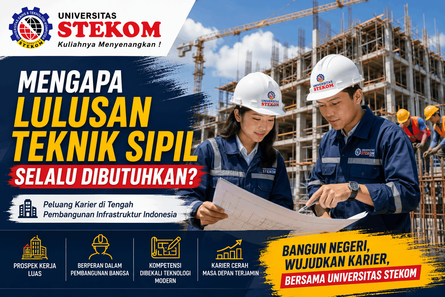 Mengapa Lulusan Teknik Sipil Selalu Dibutuhkan? Peluang Karier di Tengah Pembangunan Infrastruktur Indonesia