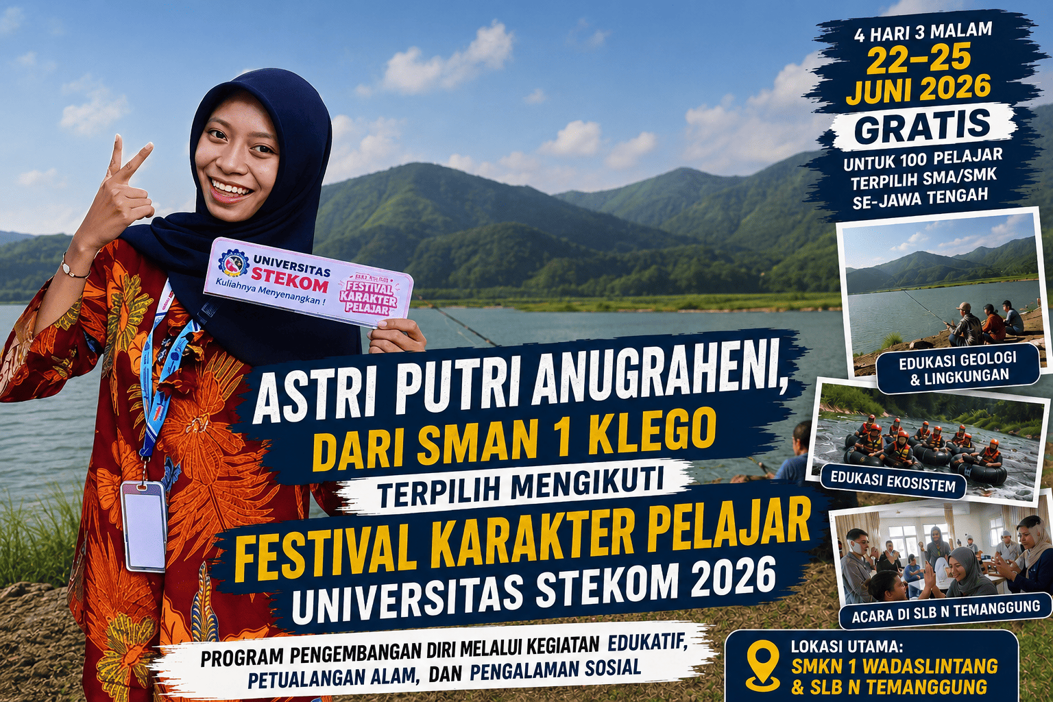 Astri Putri Anugraheni dari SMAN 1 Klego Terpilih Mengikuti Festival Karakter Pelajar Universitas STEKOM 2026
