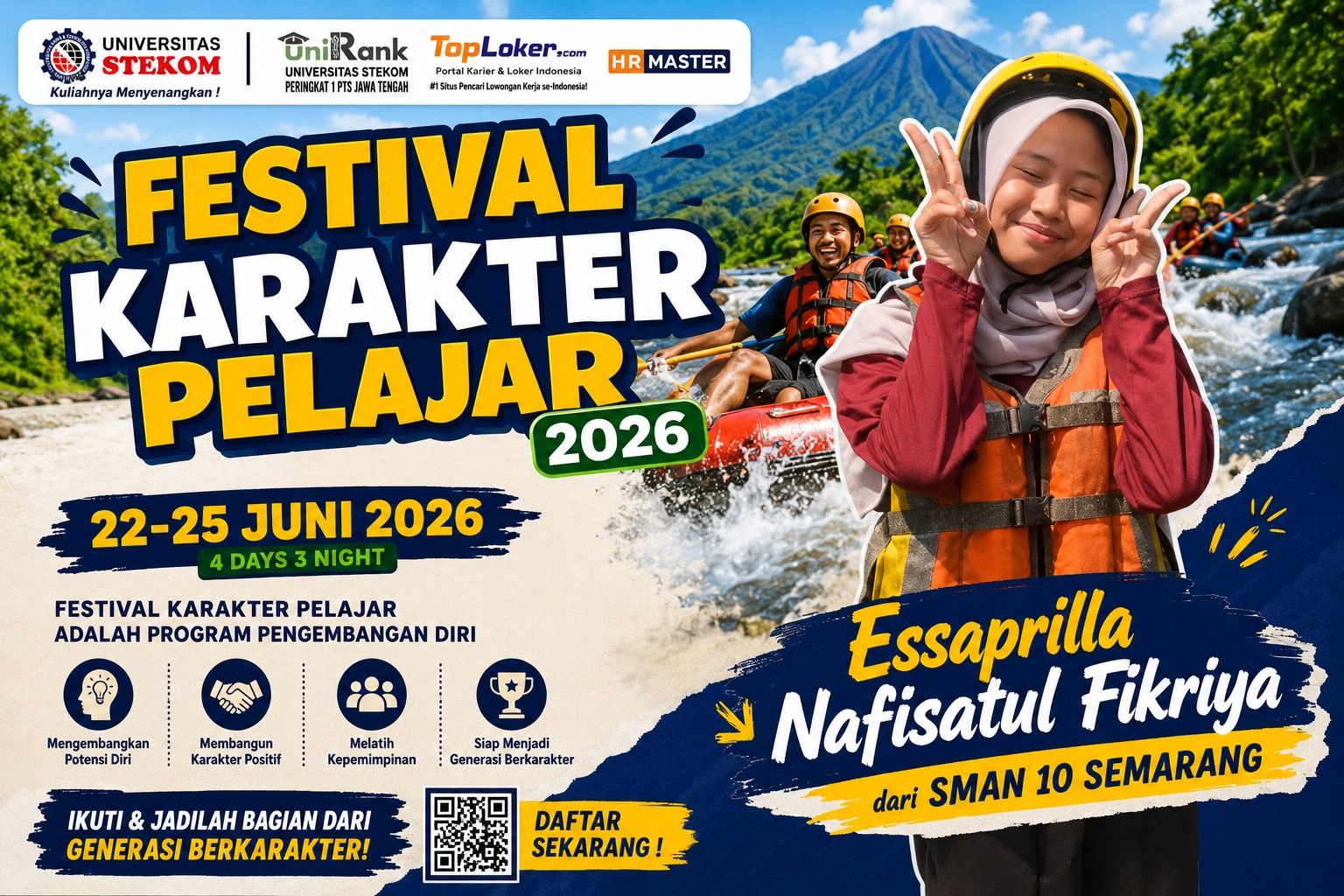 Essaprilla Nafisatul Fikriyah dari SMAN 10 Semarang Terpilih Mengikuti Program Kegiatan Festival Karakter Pelajar Universitas STEKOM 2026