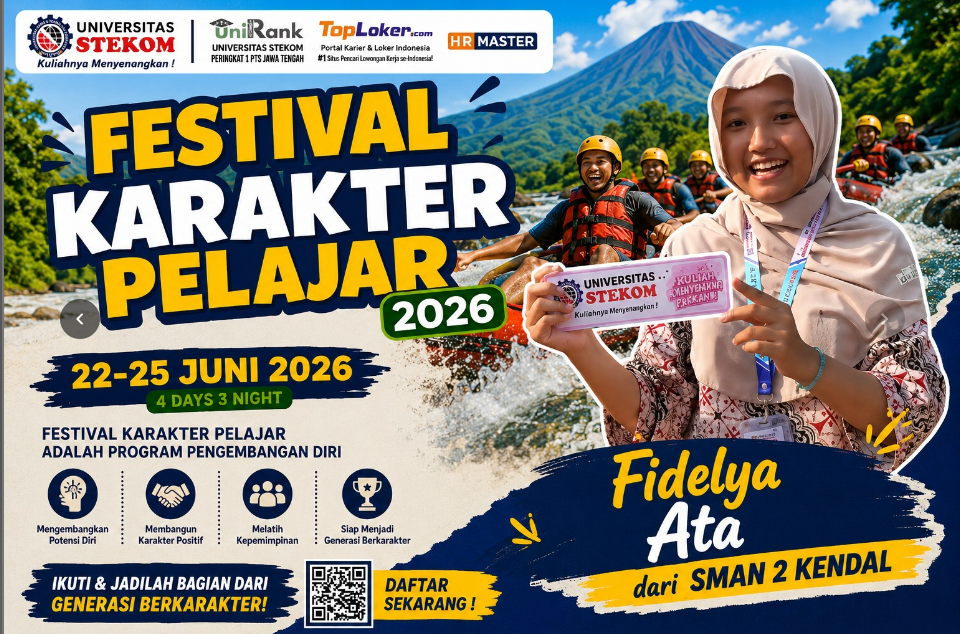 Fidelya Ata dari SMAN 2 Kendal Terpilih Mengikuti Program Kegiatan Festival Karakter Pelajar Universitas STEKOM 2026