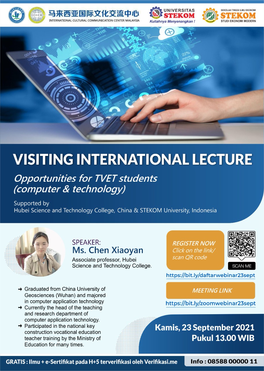 VISITING INTERNATIONAL LECTURE  "Opportunities for TVET students (computer & technology)"