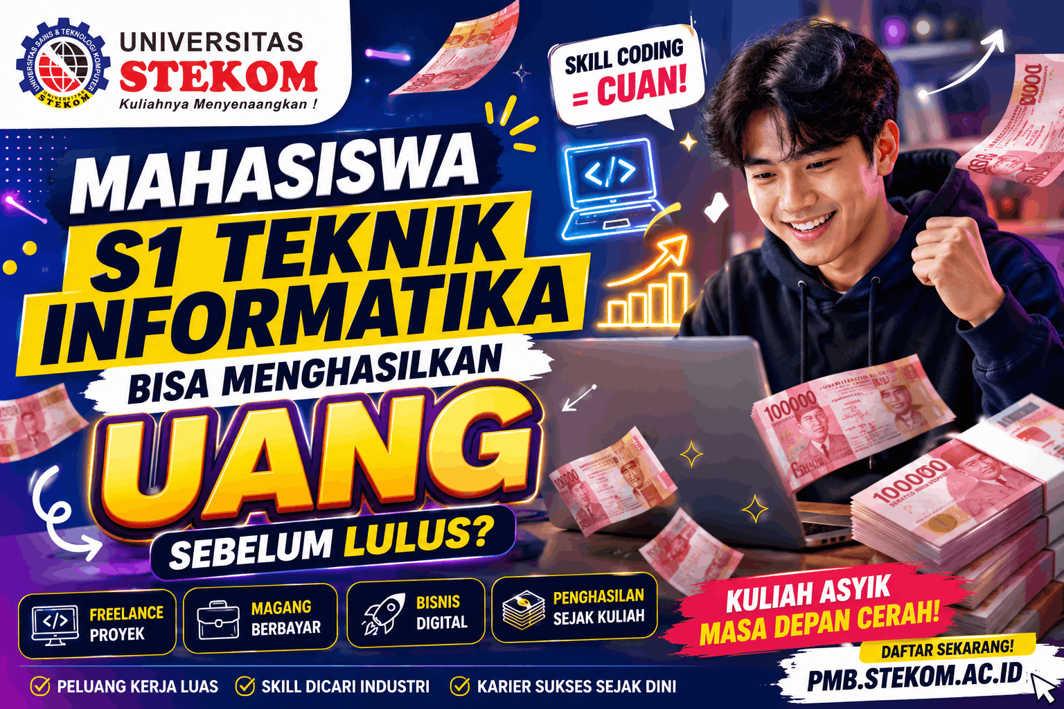 Mahasiswa S1 Teknik Informatika Bisa Menghasilkan Uang Sebelum Lulus?