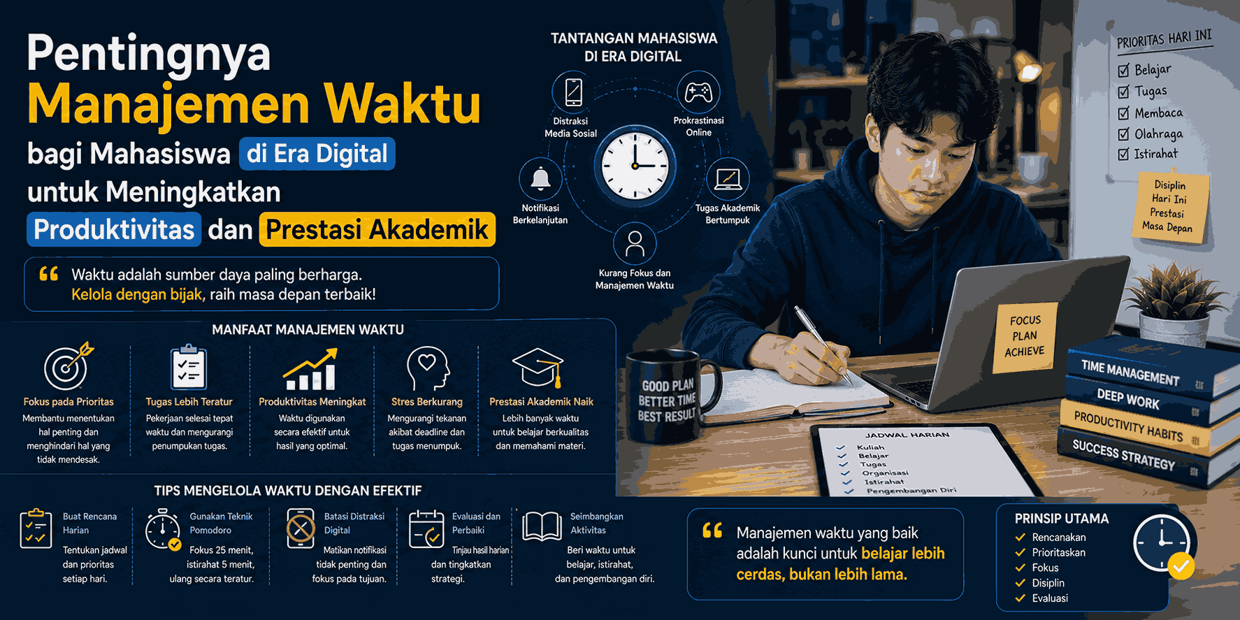 Pentingnya Manajemen Waktu bagi Mahasiswa di Era Digital untuk Meningkatkan Produktivitas dan Prestasi Akademik