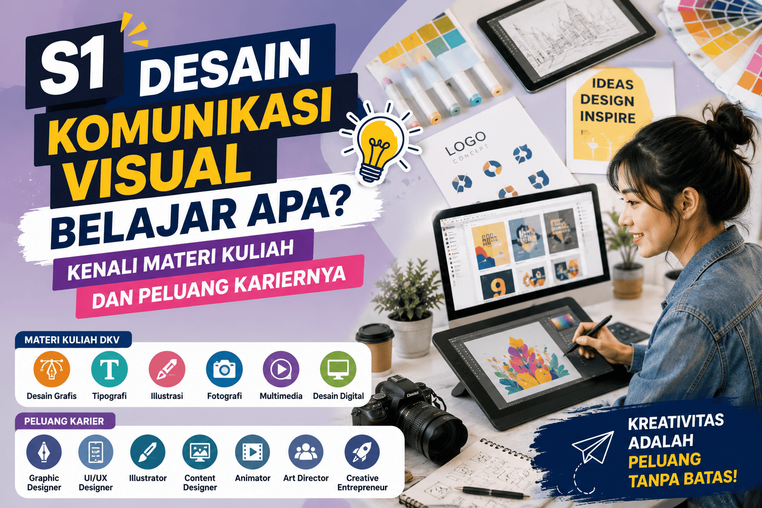 S1 Desain Komunikasi Visual Belajar Apa? Kenali Materi Kuliah dan Peluang Kariernya