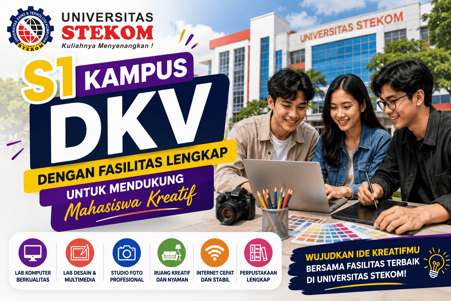 S1 Kampus DKV dengan Fasilitas Lengkap untuk Mendukung Mahasiswa Kreatif
