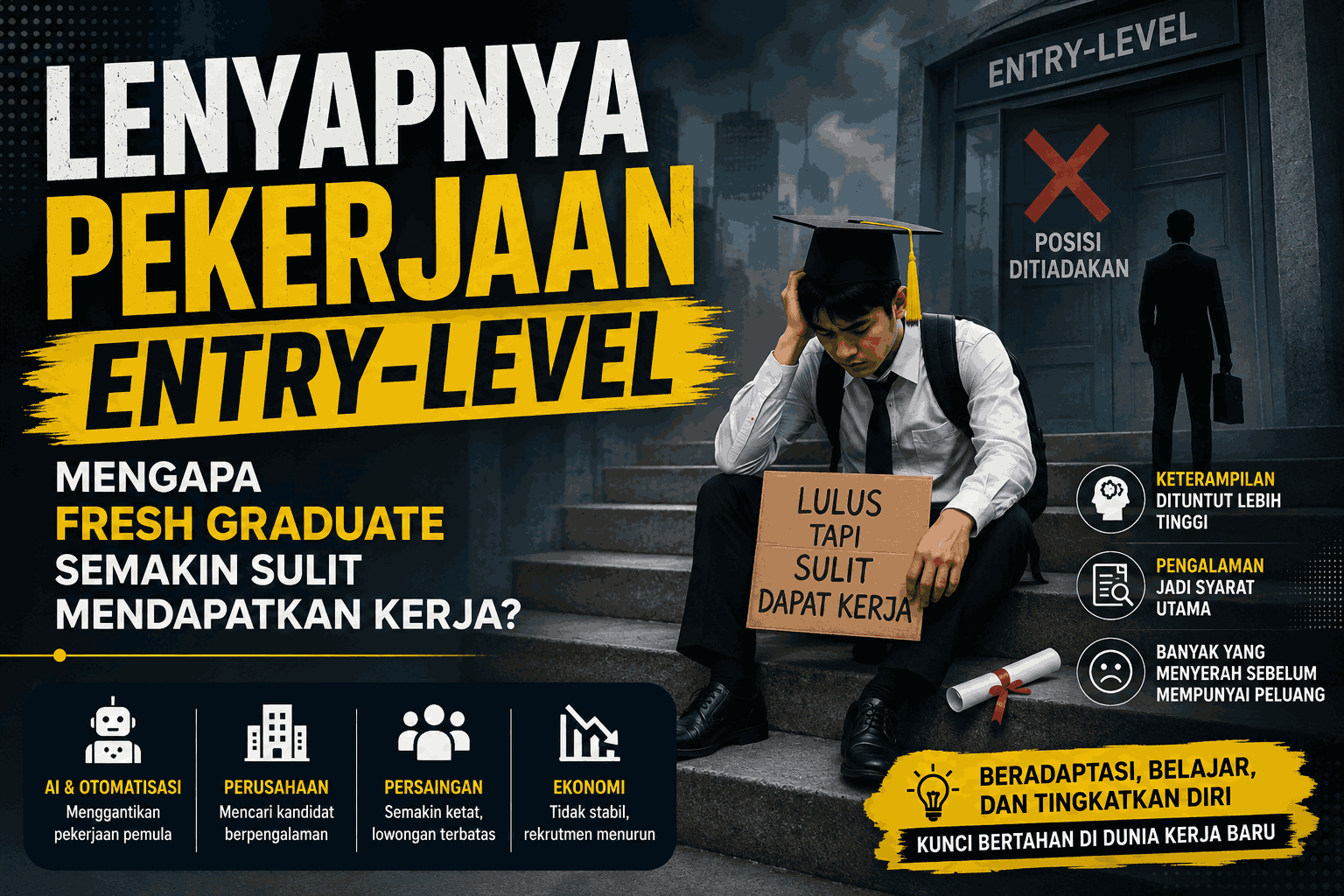 Lenyapnya Pekerjaan Entry-Level, Mengapa Fresh Graduate Semakin Sulit Mendapatkan Kerja?