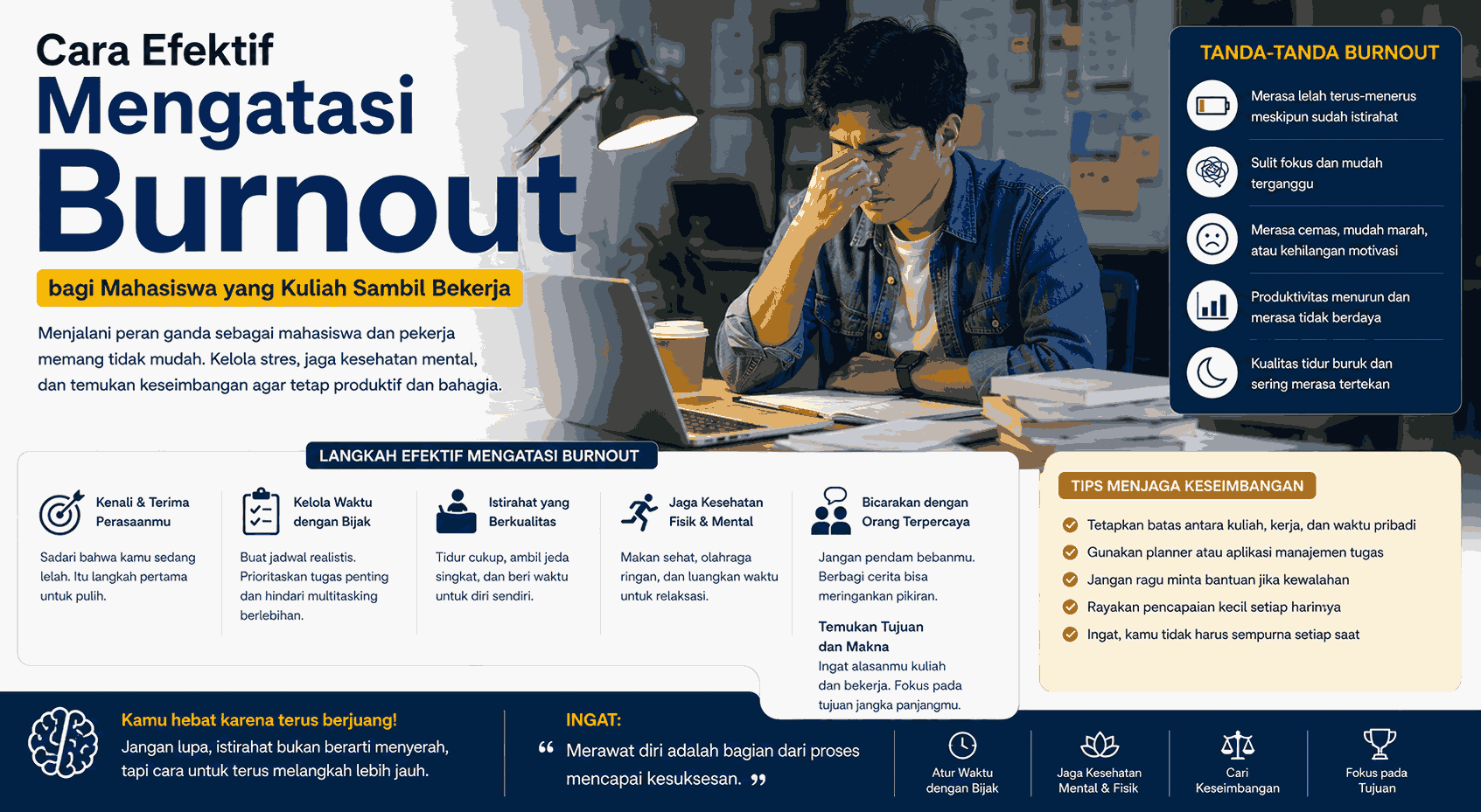 Cara Efektif Mengatasi Burnout bagi Mahasiswa yang Kuliah Sambil Bekerja