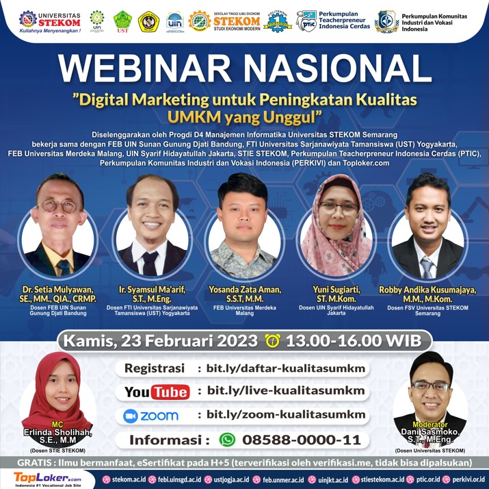 WEBINAR NASIONAL Digital Marketing untuk Peningkatan Kualitas UMKM yang Unggul