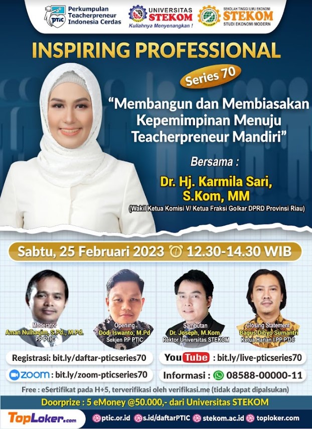 INSPIRING PROFESSIONAL Membangun dan Membiasakan Kepemimpinan Menuju Teacherpreneur Mandiri