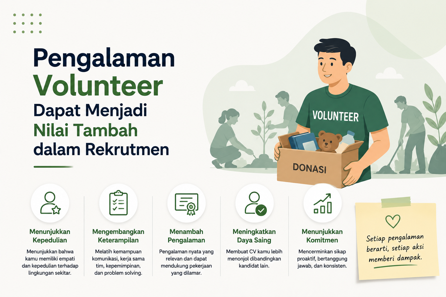 Pengalaman Volunteer Dapat Menjadi Nilai Tambah dalam Rekrutmen